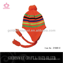 Оранжевые трикотажные шапки earflaps dobby 2013 мода вязаные шапки пользовательские дизайн завод оптовой